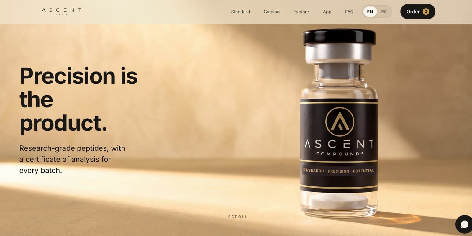 The Ascent Labs website