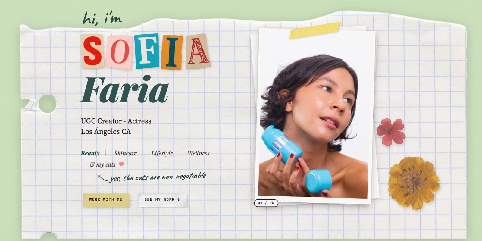 The Sofia Faria website